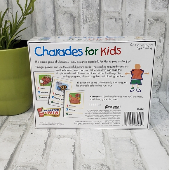 NEW Pressman Charades for Kids -- The 'No Reading Required' Family Game, 5" - Picture 2 of 4